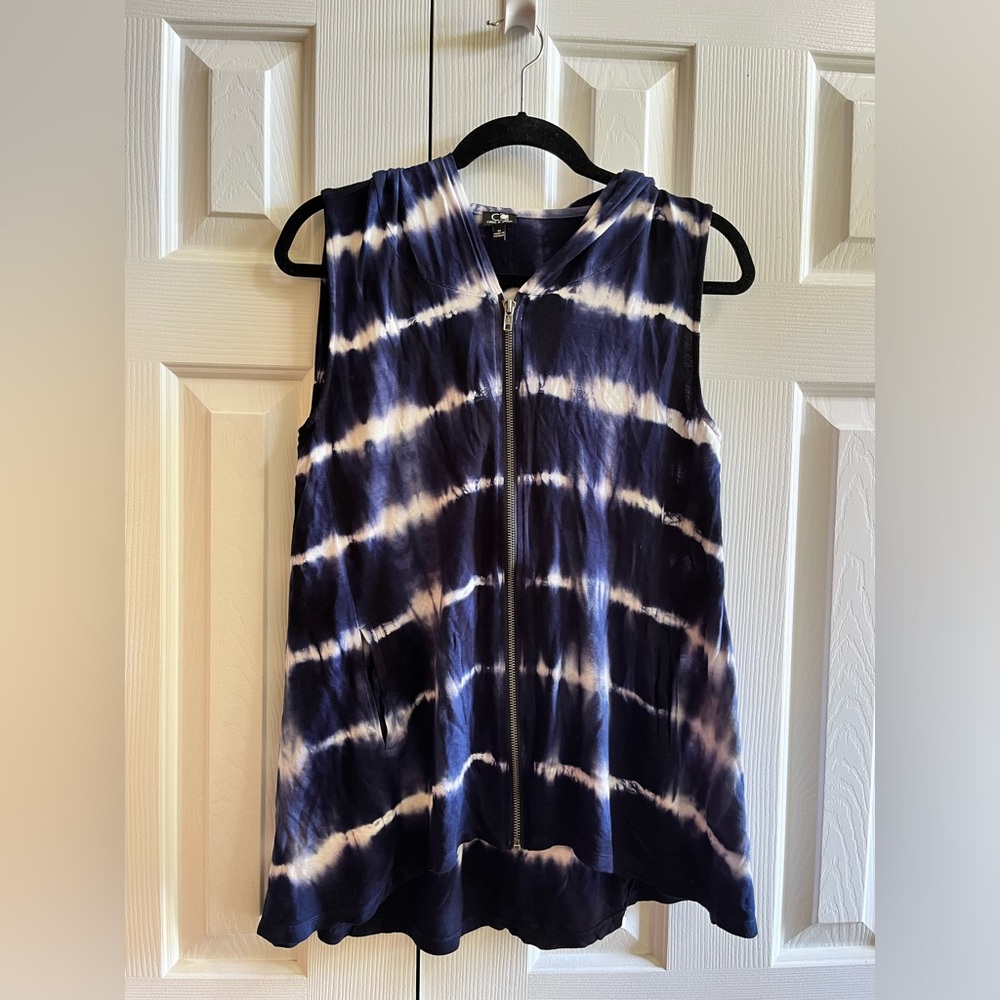 Zip up tie dye tank top